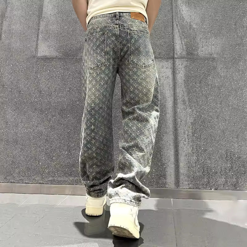 Leon – Stilvolle Jacquard-Denim-Jeans