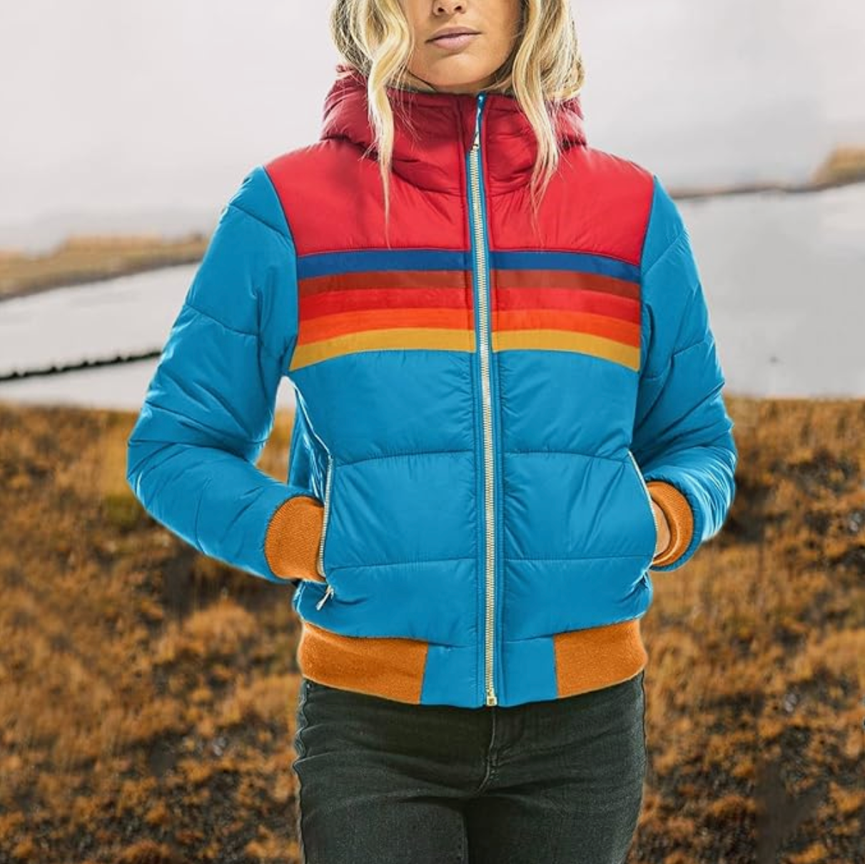 Ines - Retro-Jacke mit Pelzhut