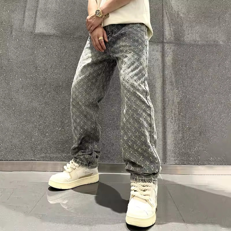 Leon – Stilvolle Jacquard-Denim-Jeans