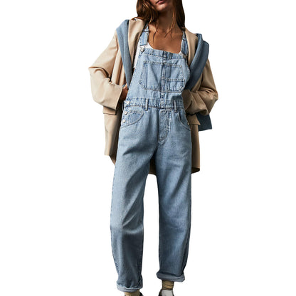 Lori - Damen Jeans-Latzhose Jumpsuit
