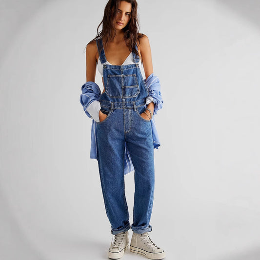Lori - Damen Jeans-Latzhose Jumpsuit
