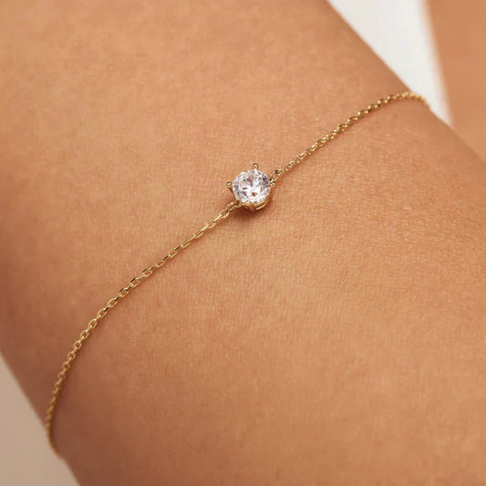 Cléa Gold Moissanite Stone Bracelet