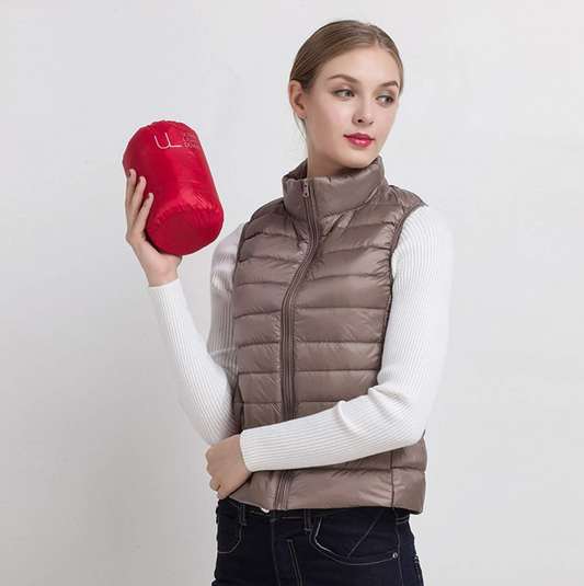 Simylle® | Neue Winterweste mit weißen Entenfedern