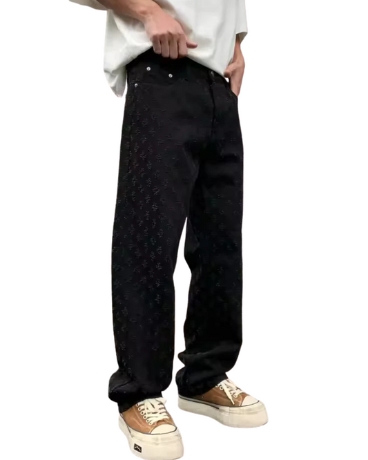 Leon – Stilvolle Jacquard-Denim-Jeans
