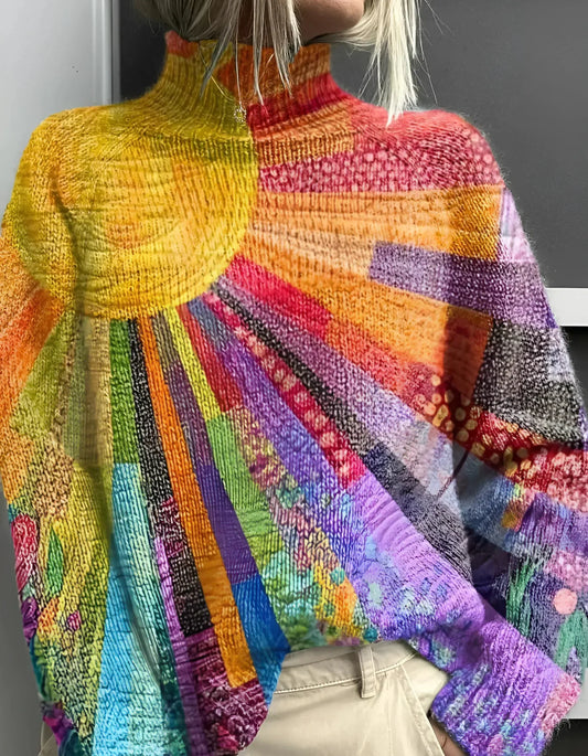 Sophie - Bunter und Fröhlicher Rollkragenpullover