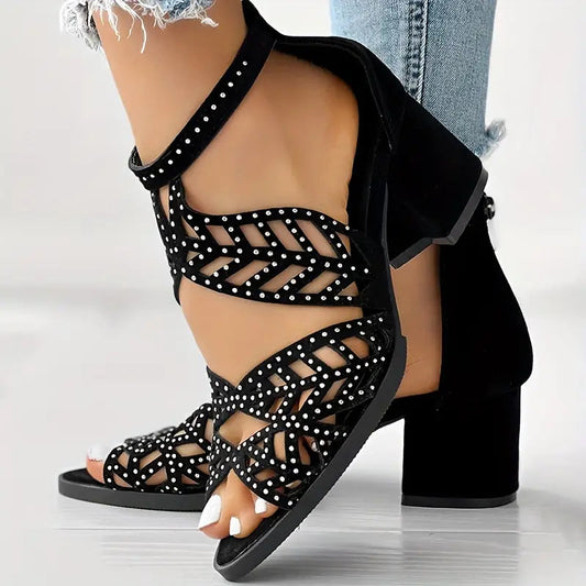 Daniela | Absatzschuhe mit Strass und Reißverschluss