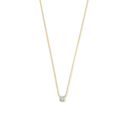 Cléa Gold Moissanite Stone Necklace